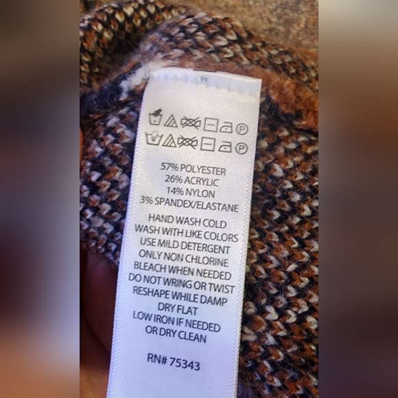 Tahari Women's Southwestern Aztec Chunky Cardian Sweater Open Front Medium - Picture 5 of 5